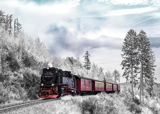 rad and black train