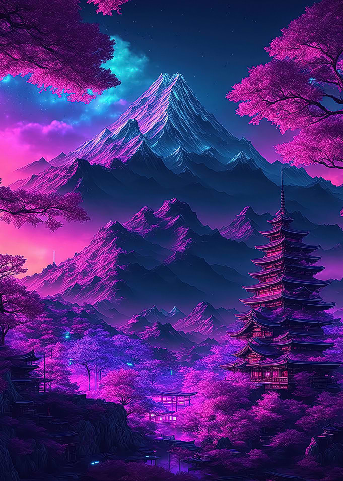 Neon Cyberpunk Landscape