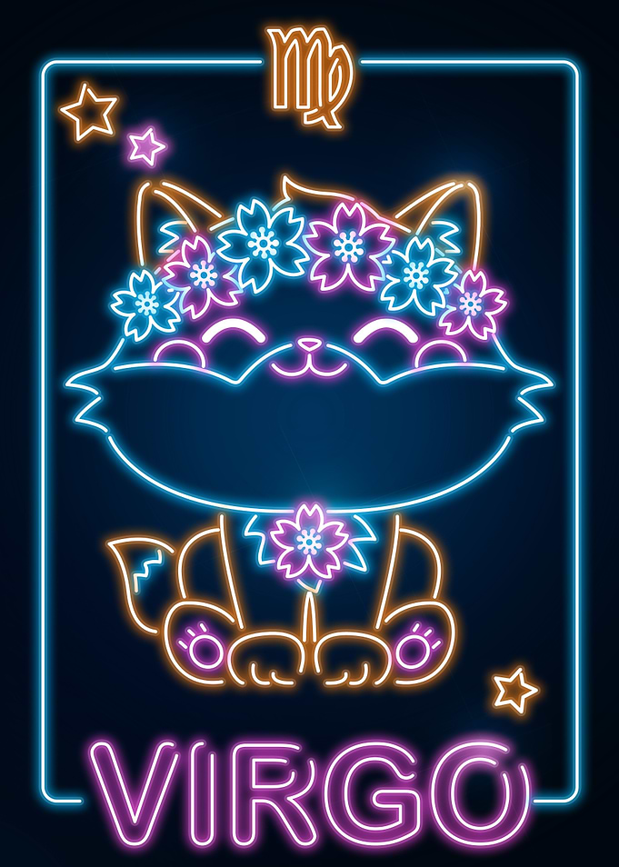 Retro Virgo Sign