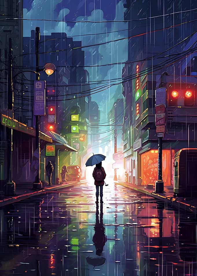 Rain City Pixel 16bit Art