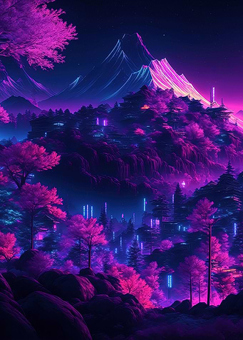 Neon Cyberpunk Landscape