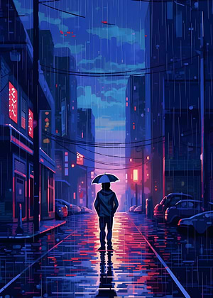 Rain City Pixel 16bit Art