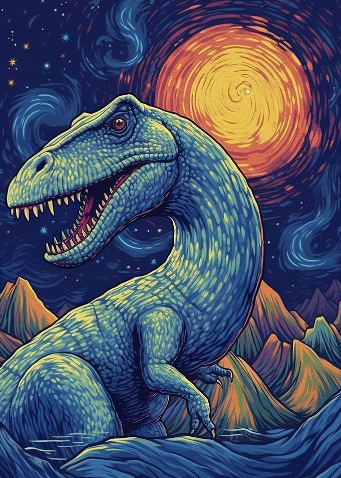 Dino Starry Night Van Gogh
