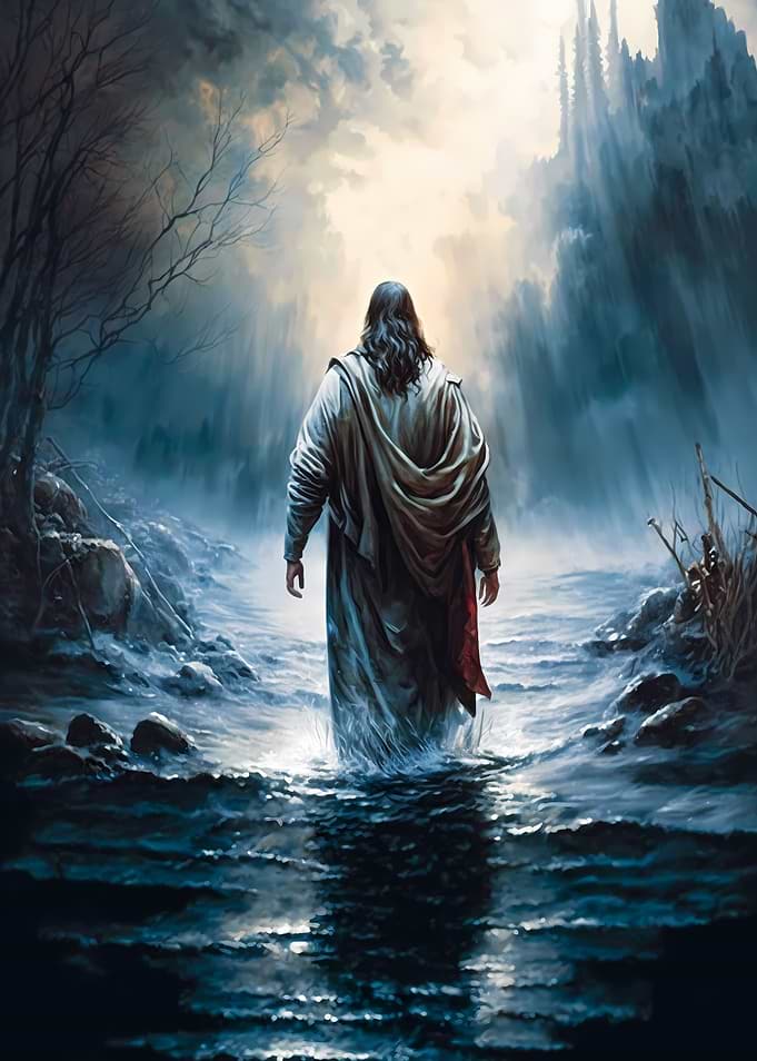 jesus and river