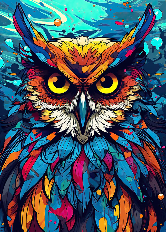 Owl Illustration Pop Art
