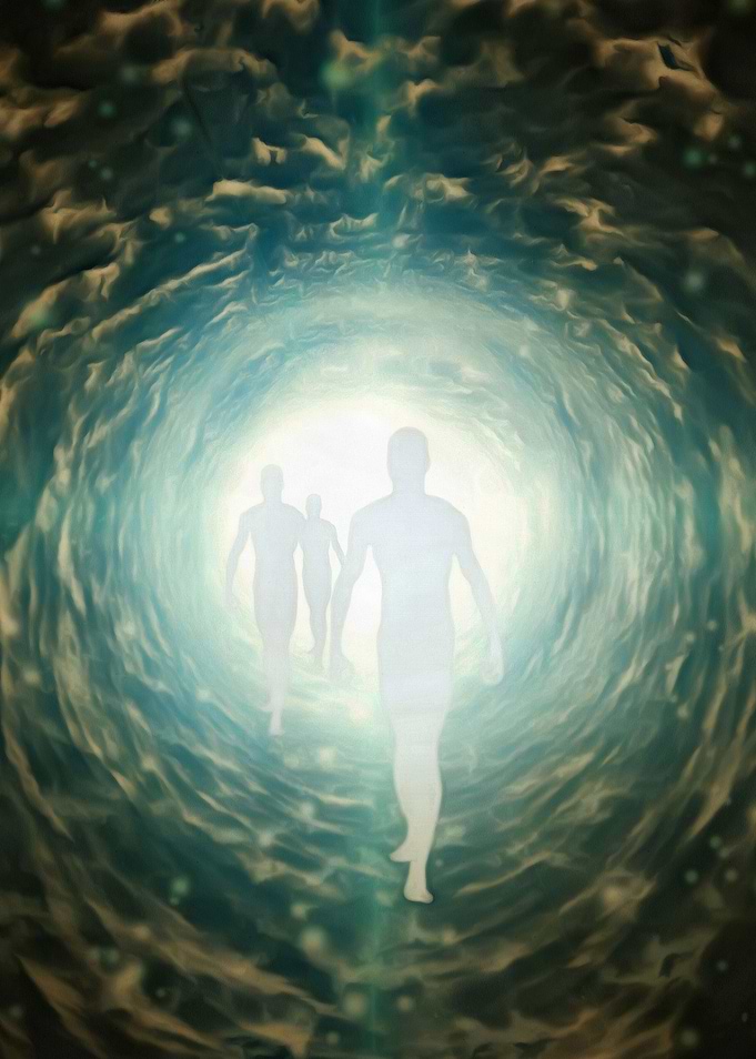 Human souls in a tunnel