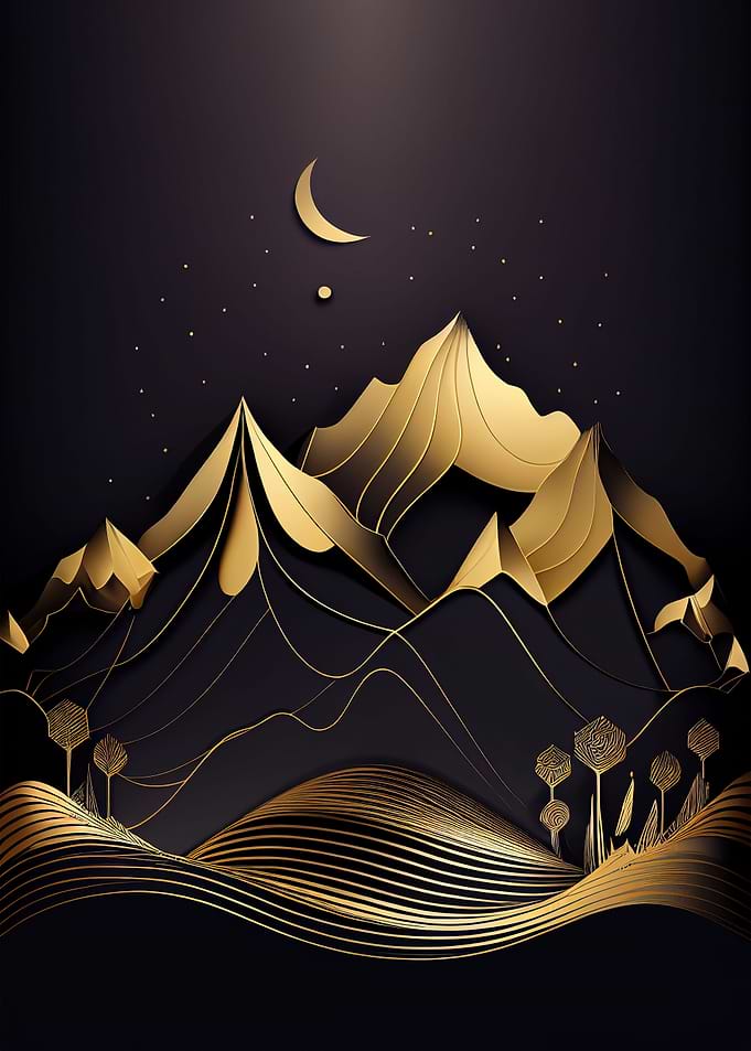 Minimalist Gold Landscape