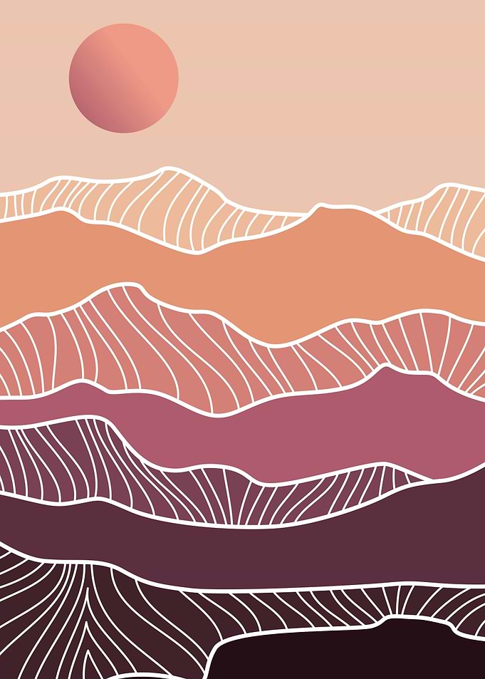 Abstract Mountain Sunset
