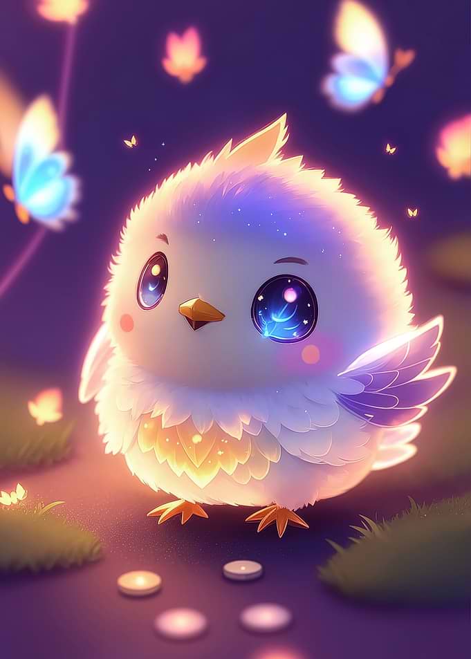 Magical Cute baby Bird