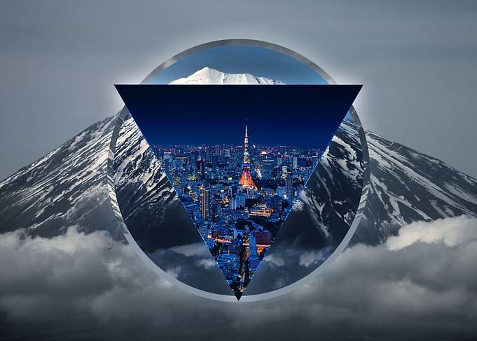 Fuji Tokyo Japan Polyscape