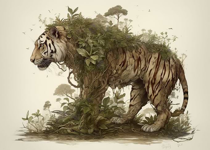 Fiery Tiger Illustration