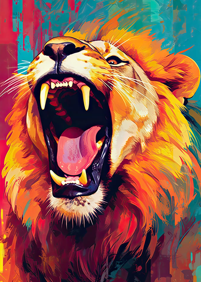Lion Illustration Pop Art