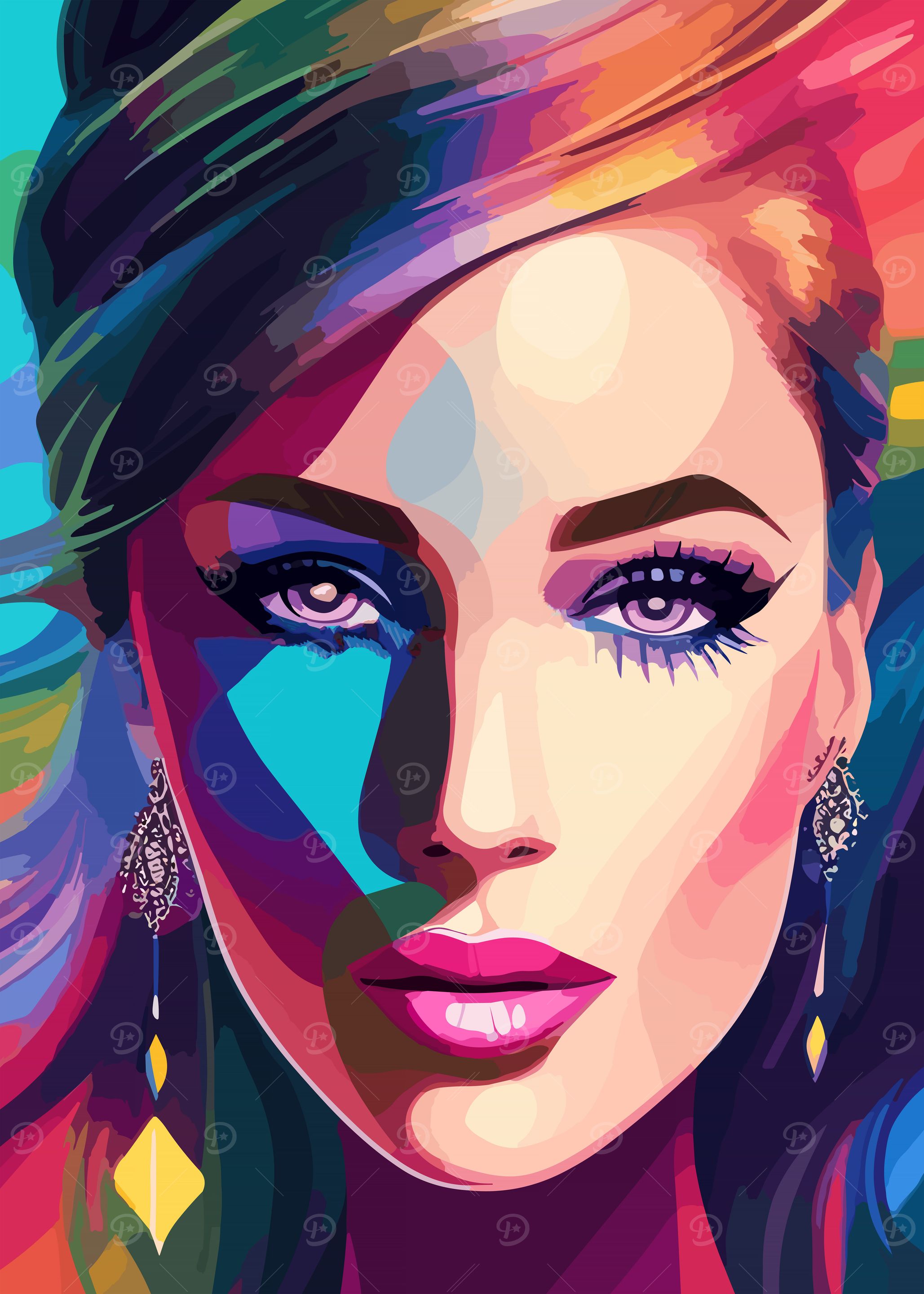 Stylish Woman Portrait Art
