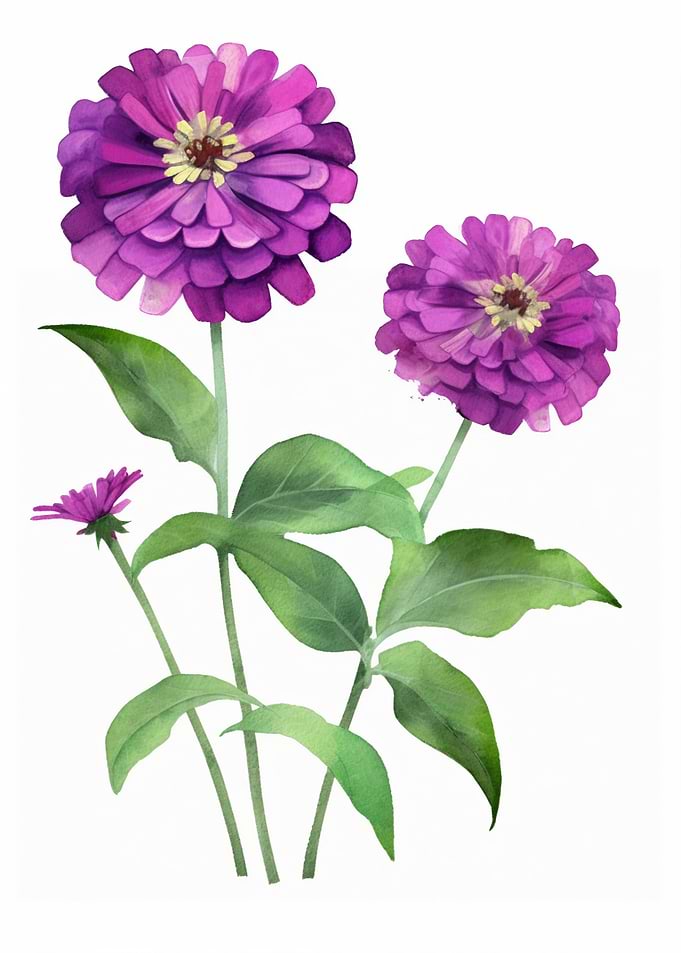 Purple Zinnias