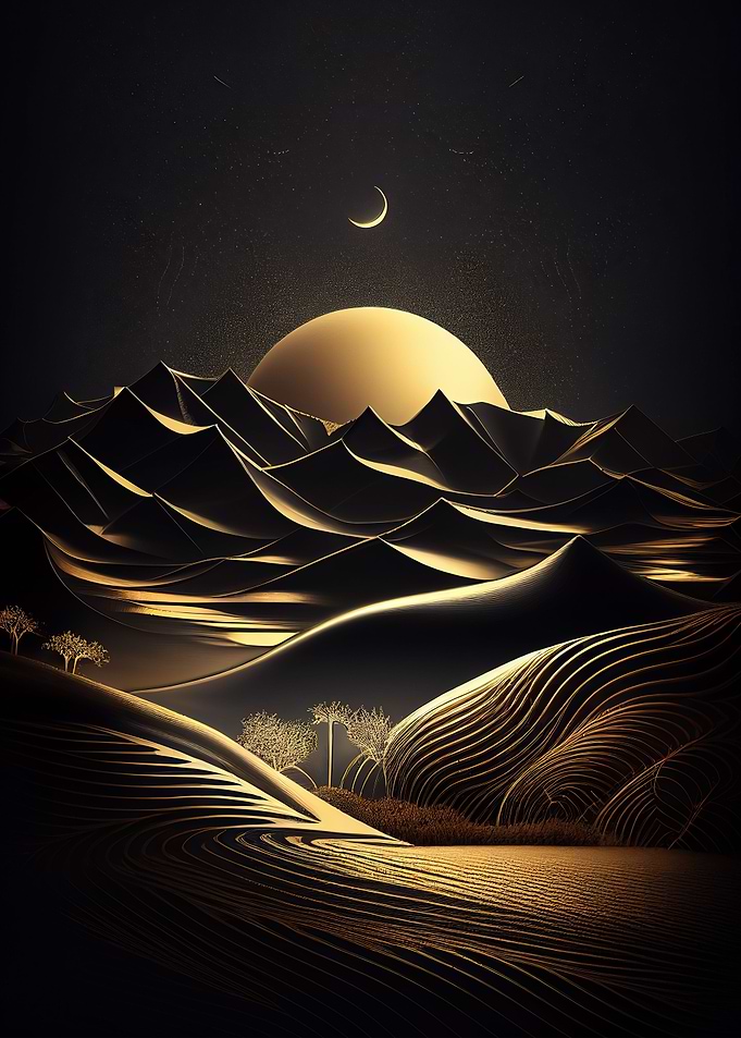 Minimalist Gold Landscape
