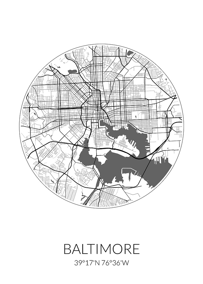 Baltimore Circle Map White