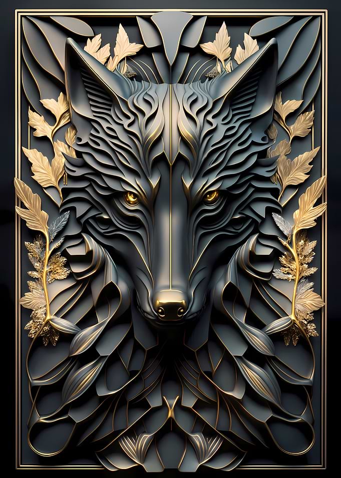 Golden Black Wolf Eyes