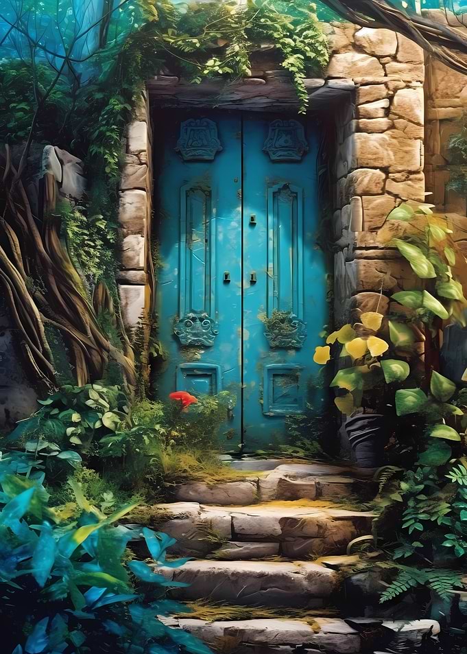 Turquoise Blue Door