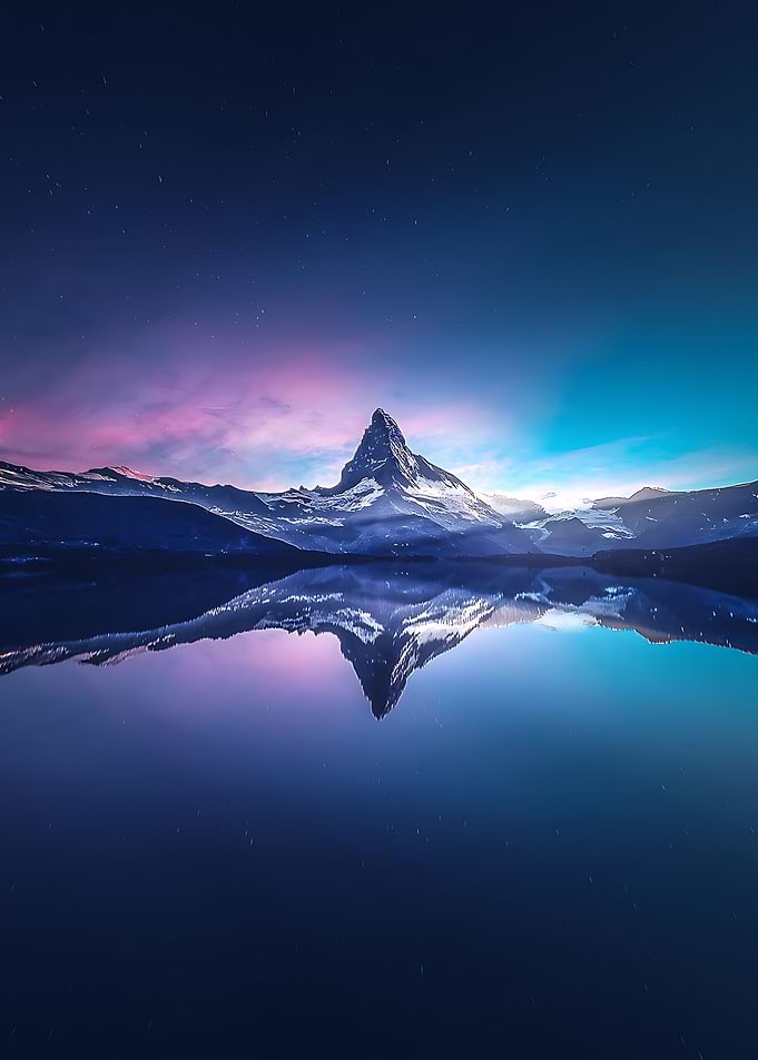Mountain Ice and Lake