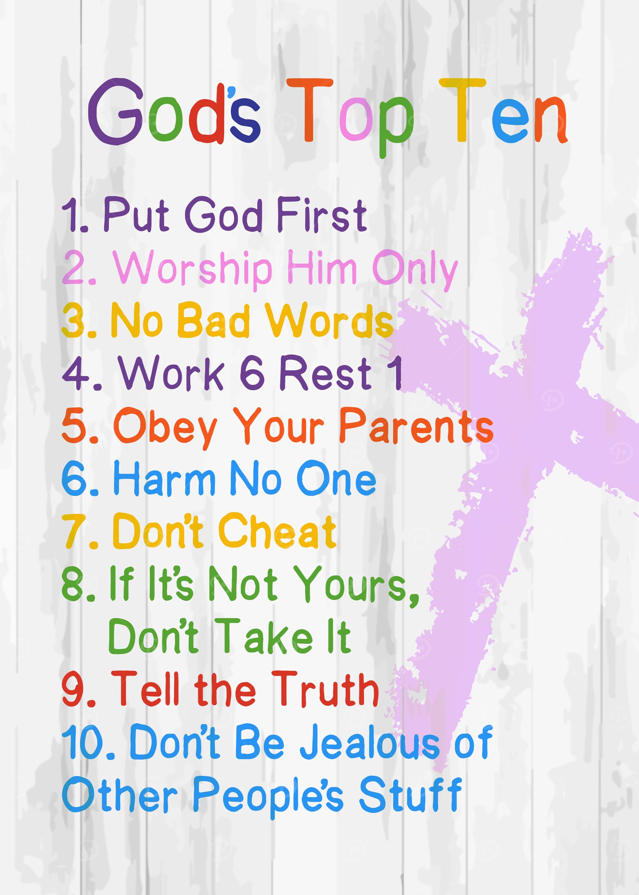 Gods Top Ten Commandments