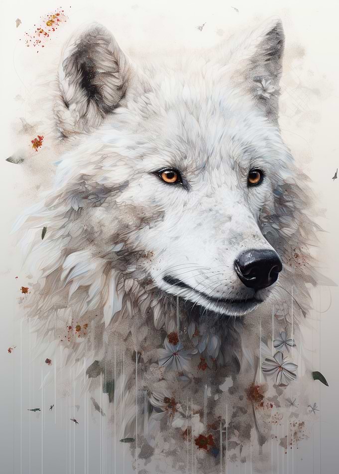 Enigmatic Wolf Beauty Art