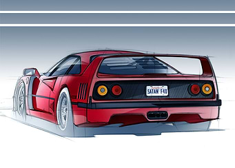FERRARI F40 DRAWING