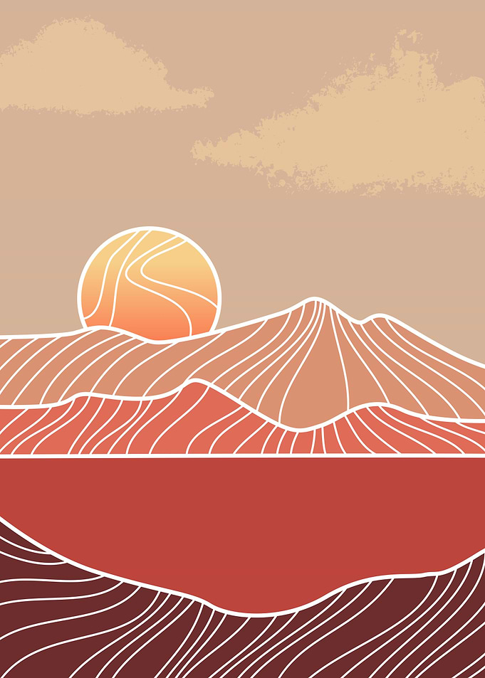 Abstract Mountain Sunset