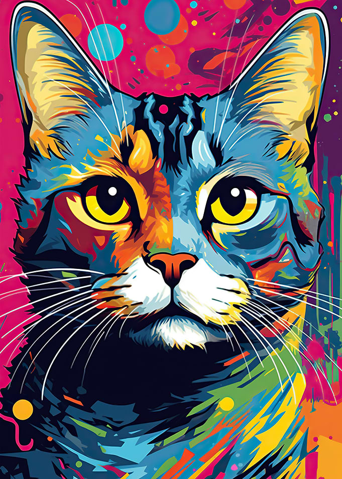 Cat Illustration Pop Art