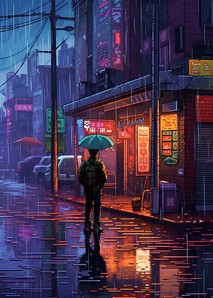 Rain City Pixel 16bit Art