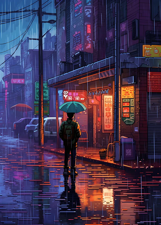 Rain City Pixel 16bit Art