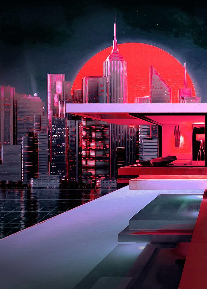 Neon Red City