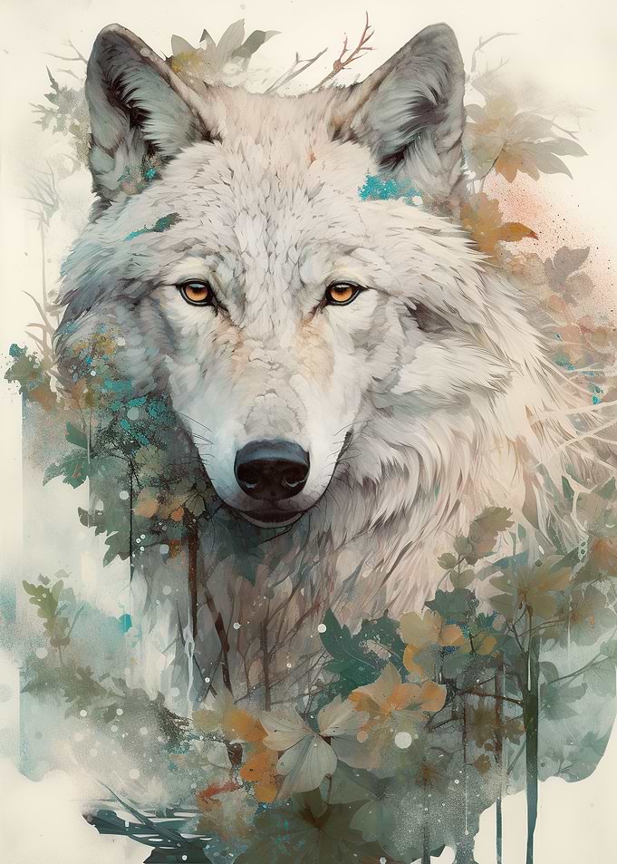 Serene Wolf Spirit Artwork