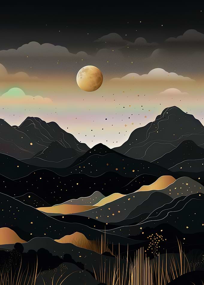 Minimalist Gold Landscape