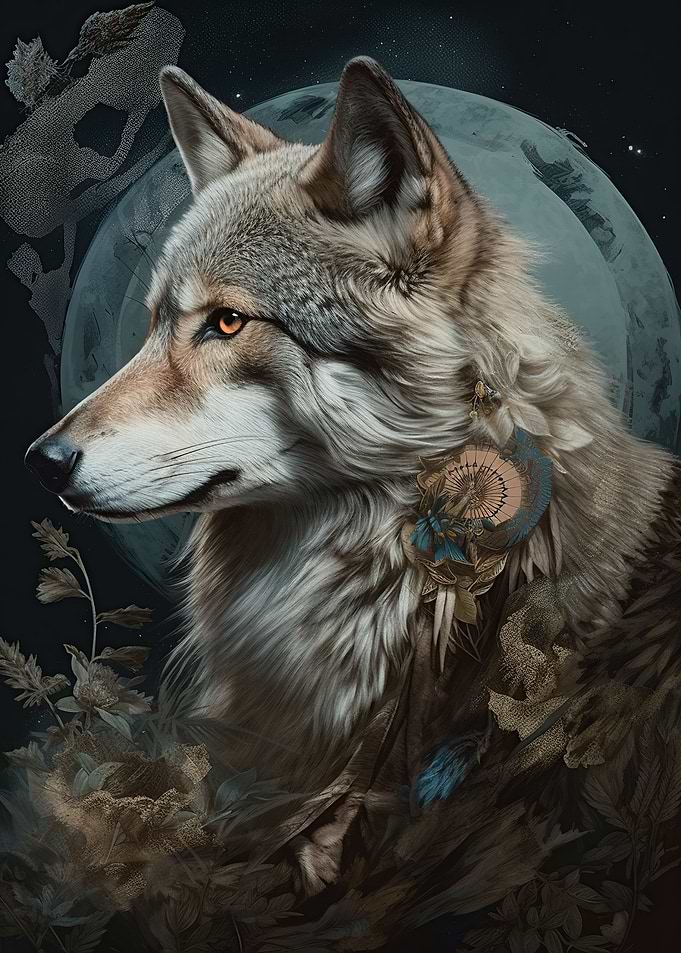 Soulful Wolf Art Print