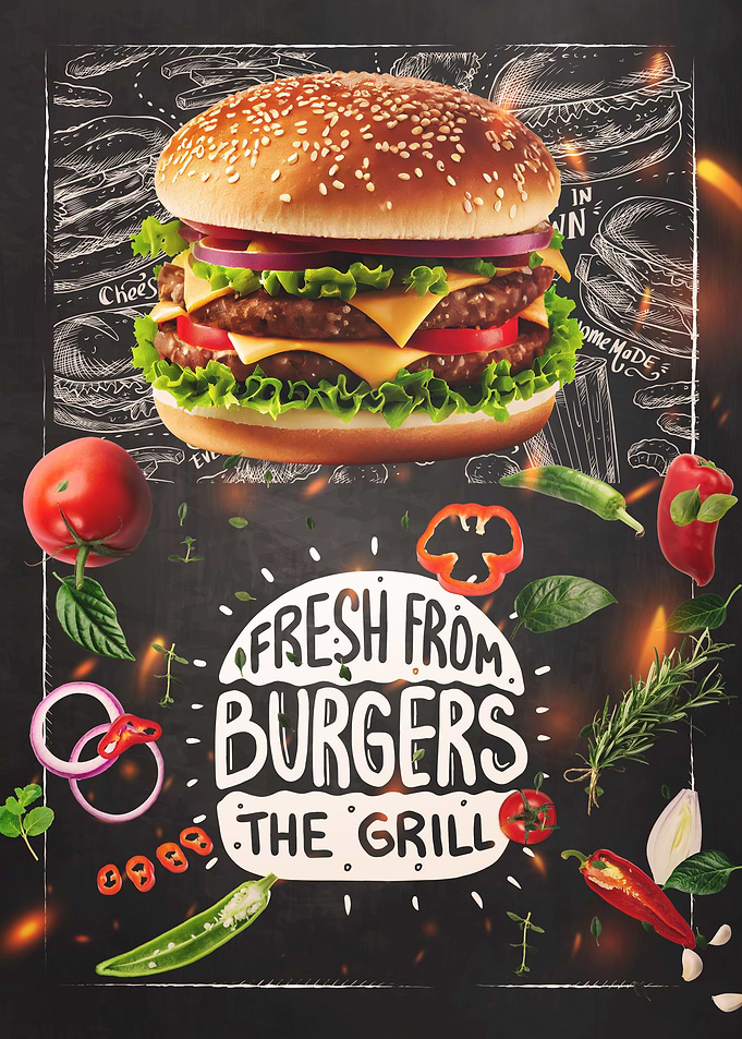 Grill flame Burger