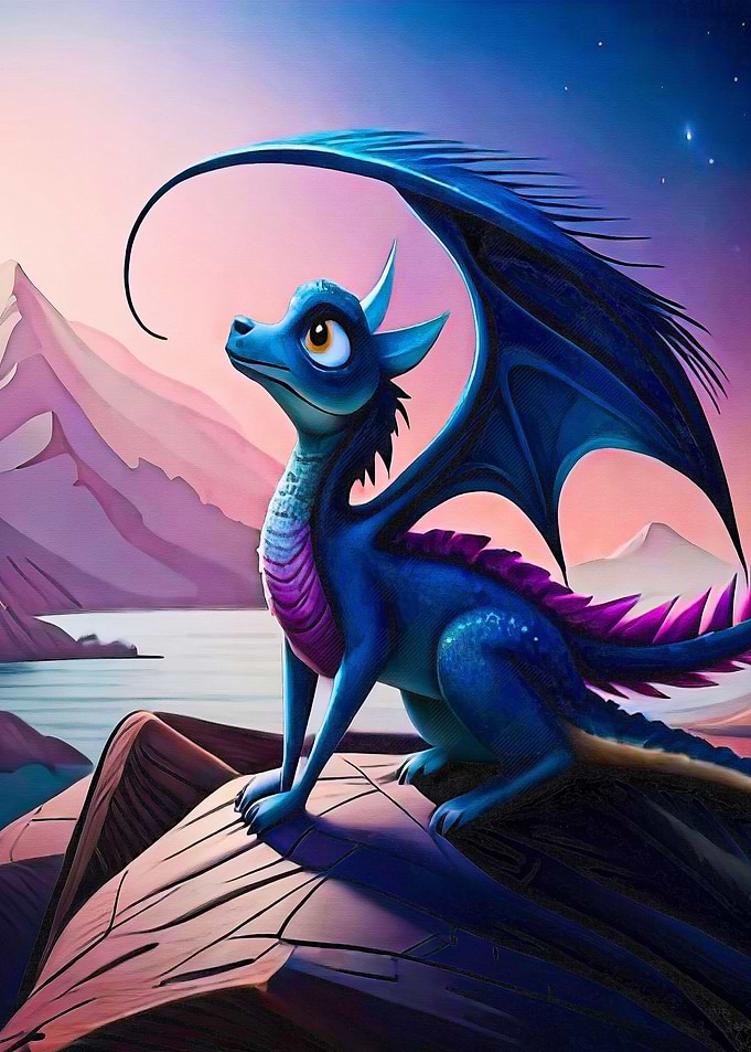 Male Dragon flexing wings