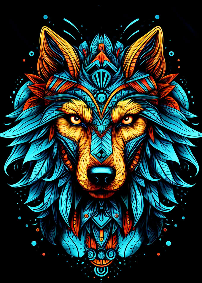 Colorful Wolf