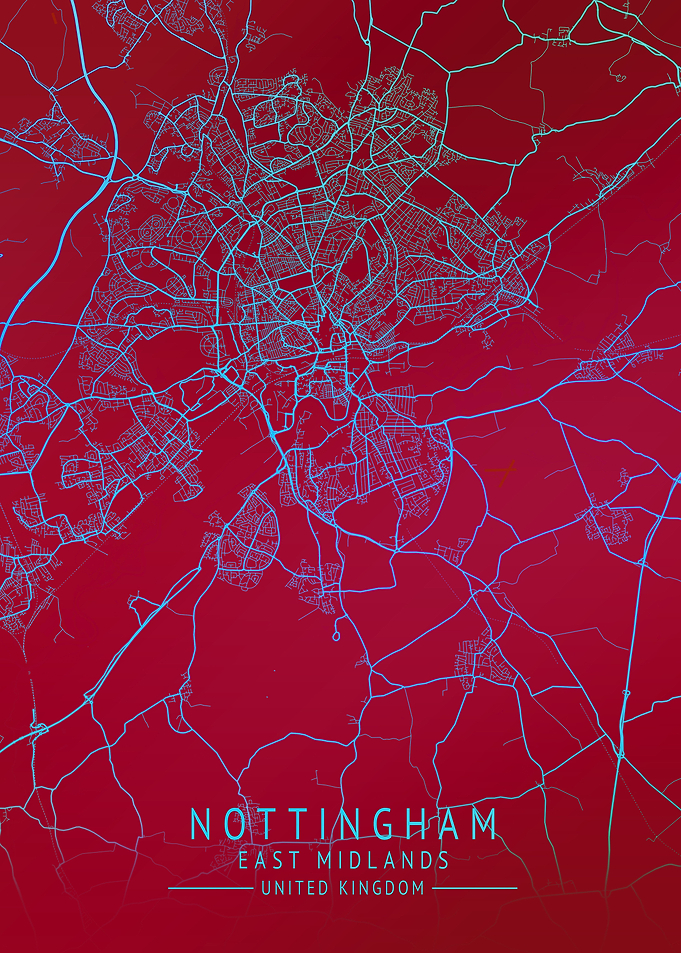 Nottingham UK City Map