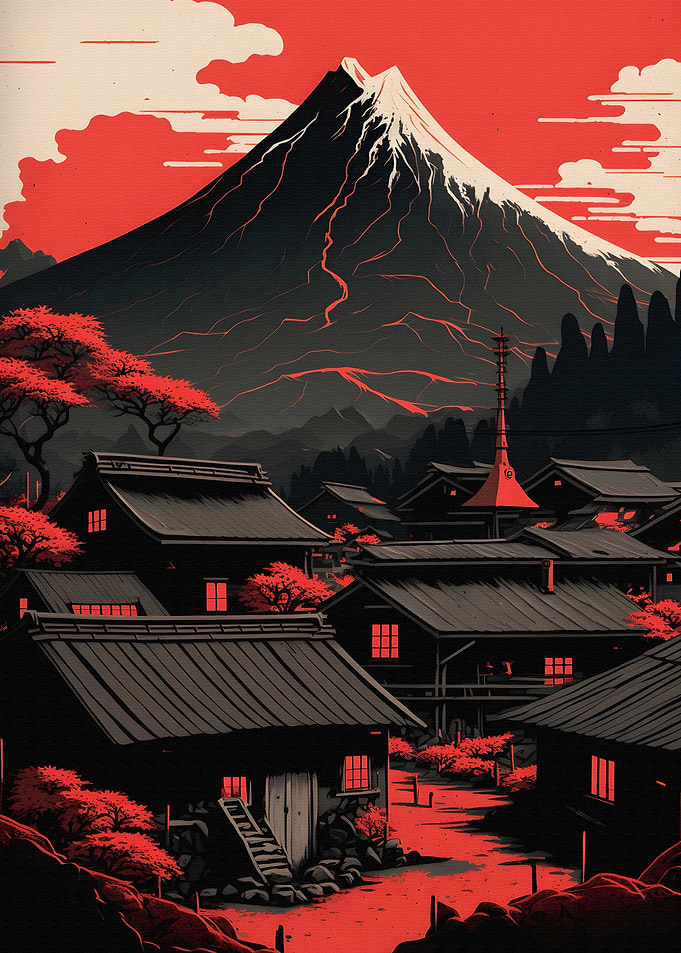 The mountain is red