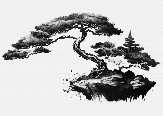 Bonsai pine tree