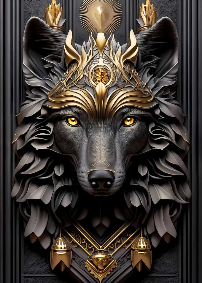 Queen Wolf Golden Art Deco