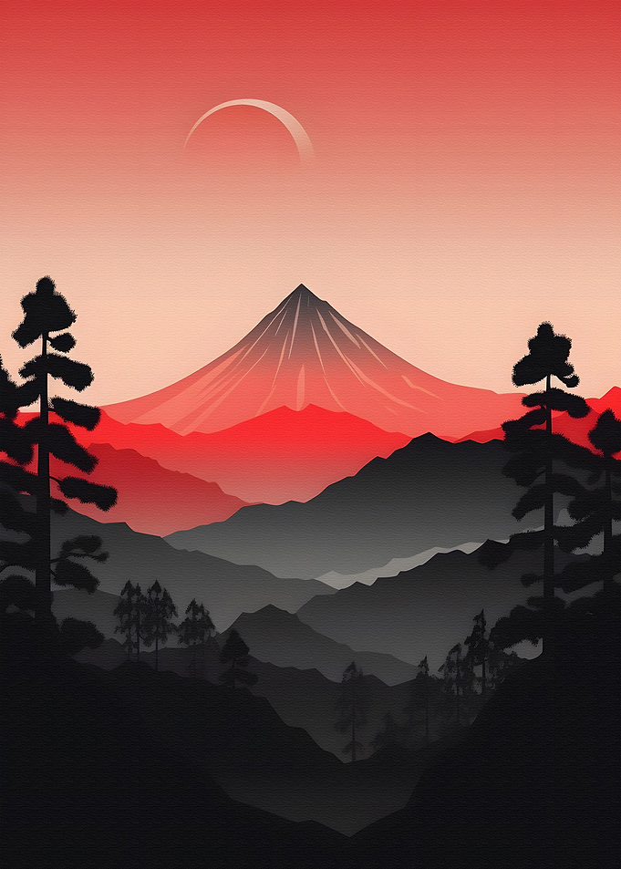 The mountain is red