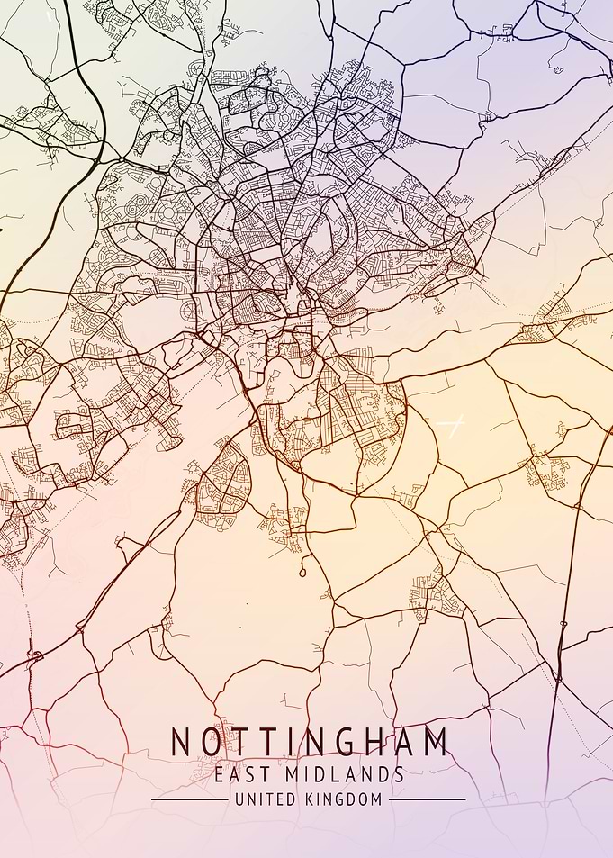 Nottingham UK City Map