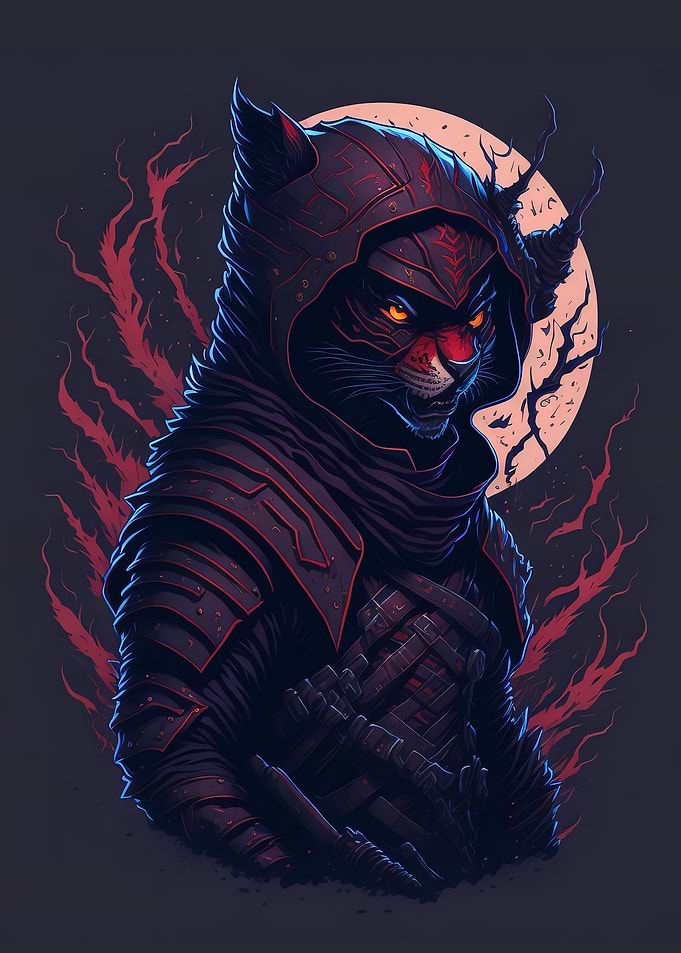 tiger and moon