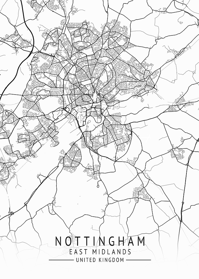 Nottingham UK City Map