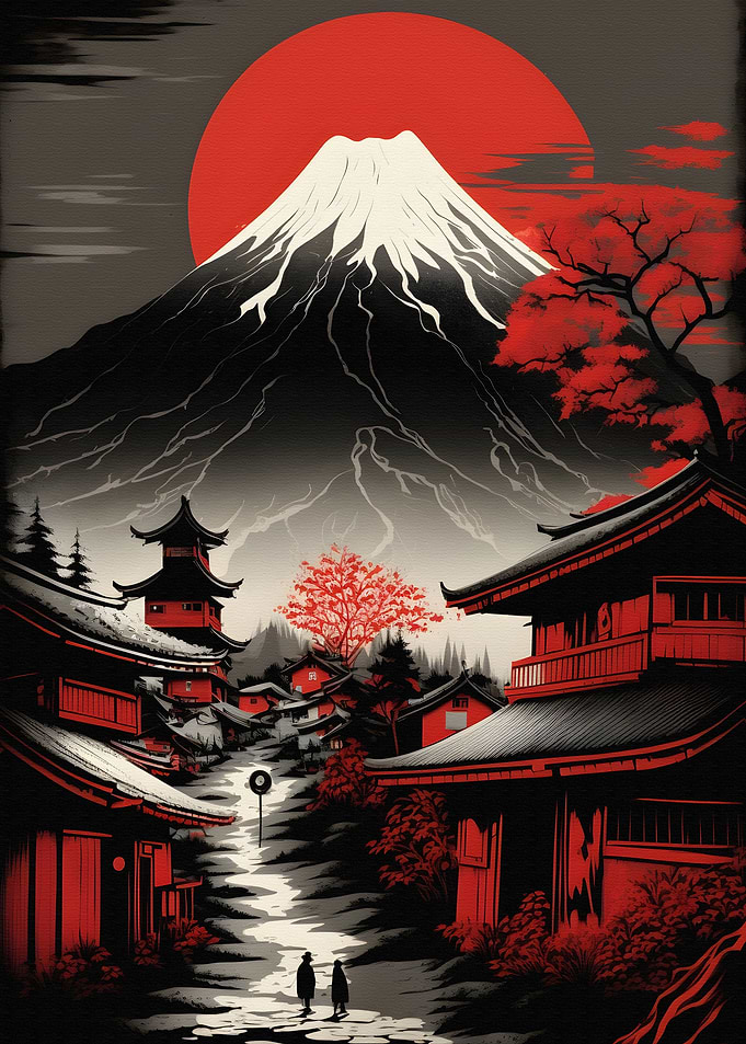 Japanese mountain scene
