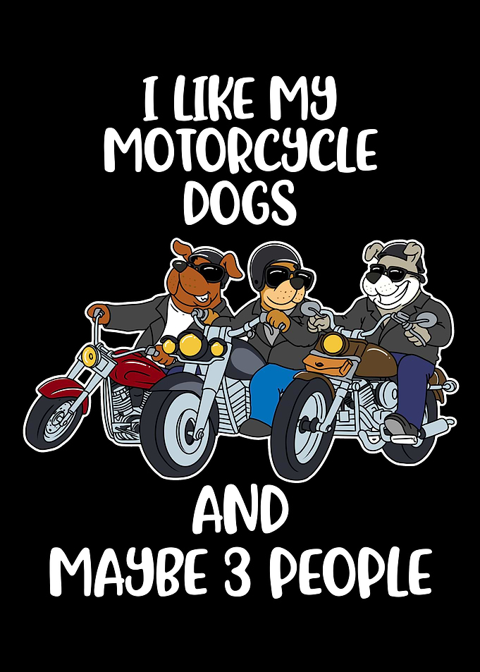 Motorcycle Dogs 3 People