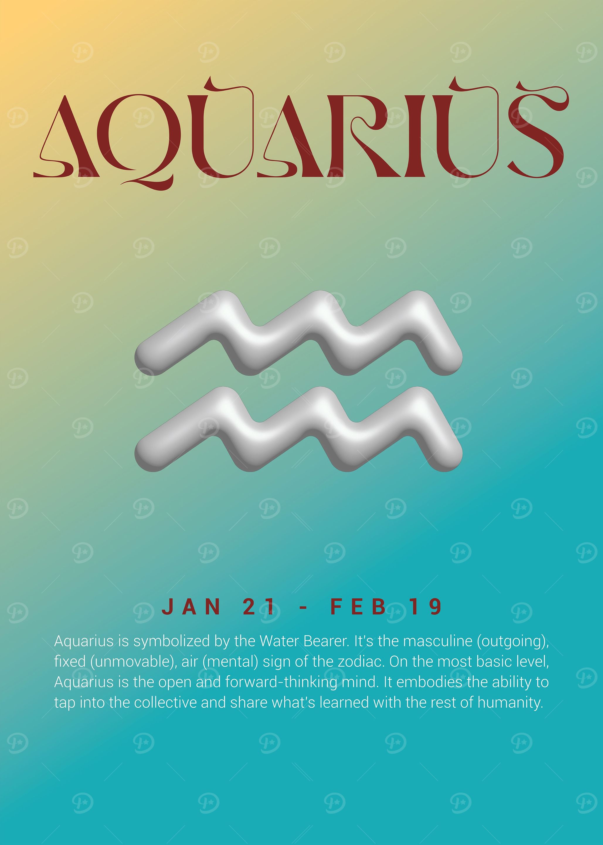 Aquarius 3D Wall art