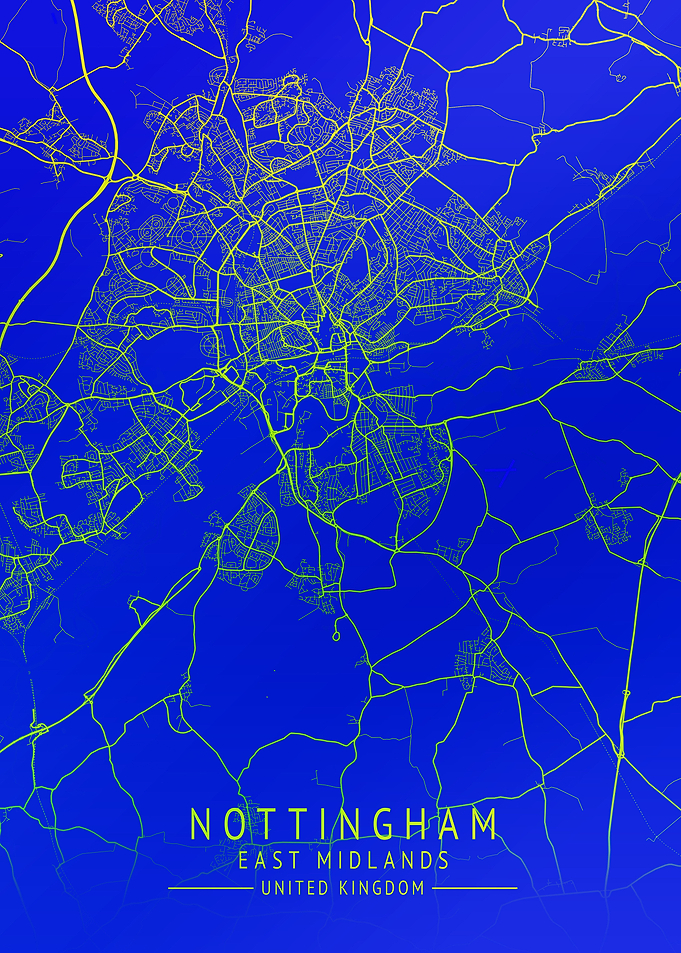 Nottingham UK City Map