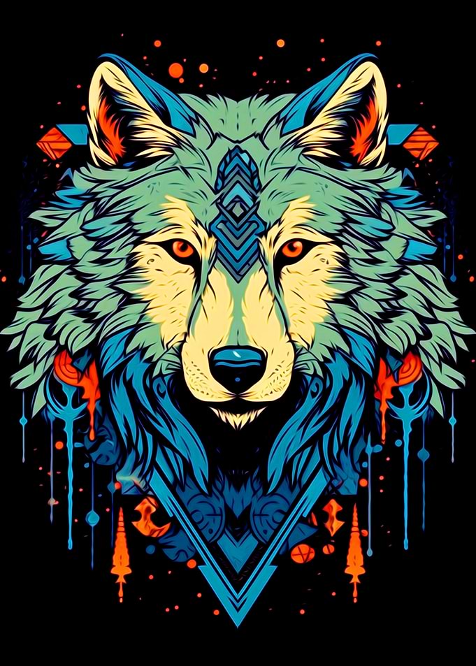 Colorful Wolf